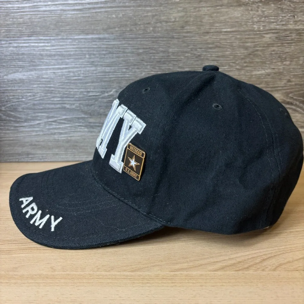Army Hat Cap Strap Back Black United States Army Strong Adjustable